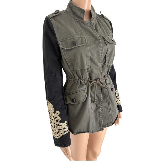 Sanctuary Jackets & Blazers - Sanctuary Denim Military Jacket Womens XS Embroidery Edgy Outdoor Utility Army